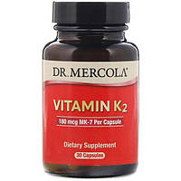 Витамин K Dr. Mercola Vitamin K2 180 mcg 30 Caps MCL-01194 KM, код: 7517702