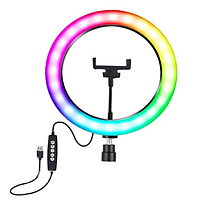 Світлодіодна кільцева лампа MJJ-30 LED RGB USB + тримач