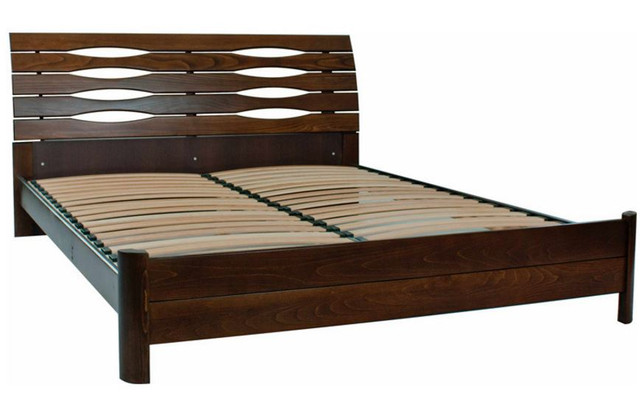 Кровать двуспальная Мария орех темный деревянные ламели Кровать двуспальная Мария орех темный деревянные ламели