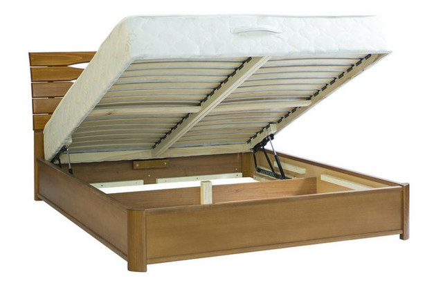 Кровать двуспальная Мария (цвет орех светлый) с подъемным механизмом Кровать двуспальная Мария (цвет орех светлый) с подъемным механизмом