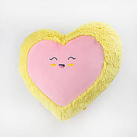 Мягкая игрушка Kidsqo Подушка сердце улыбка 43см Желто-розовая (KD659) VK, код: 2544167