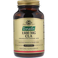 CLA для зниження ваги Solgar Tonalin CLA 1300 mg 60 Softgels SM, код: 7519181