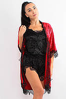 Комплект Камилла халат + пижама Ghazel 17111-123 Красно-черный 48 DL, код: 7357897