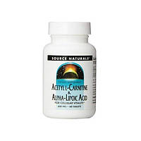 Комплекс Ацетил Карнитин Source Naturals Acetyl L-Carnitine Alpha Lipoic Acid 650 mg 60 Tabs PK, код: 7519211