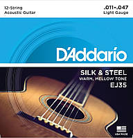 Струны для акустической гитары D'Addario EJ35 Silk Steel Light Acoustic Guitar 12-Strings 11 AM, код: 6556625