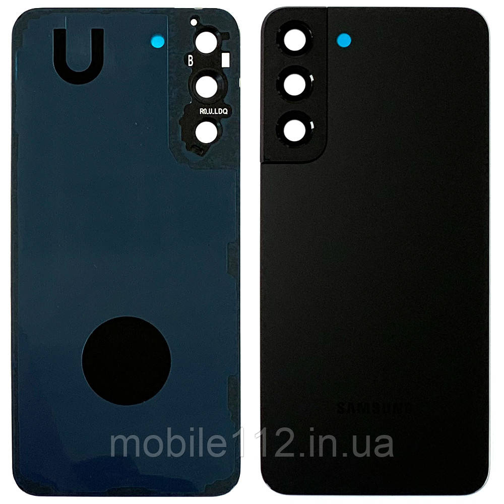 Задня кришка Samsung Galaxy S22+ Plus 5G S906 (чорна оригінал Китай зі склом камери), фото 1