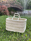Сумка корзина з білої лози, фото 2