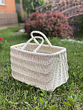 Сумка корзина з білої лози, фото 3