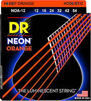 Струны для акустической гитары 6 шт DR NOA-12 Hi-Def Neon Orange K3 Coated Medium Acoustic Gu TO, код: 2656646