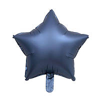 Шар фольгированный Звезда 18" 45 см Сатин Темно синий