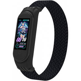 Ремінець для фітнес-браслета Armorstandart Braided Solo Loop для Xiaomi Mi Band 4/5/6 Black size M (ARM58769)