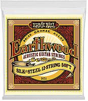 Струны для акустической гитары Ernie Ball 2051 Earthwood 80 20 Bronze Silk and Steel Extra So AG, код: 6556839