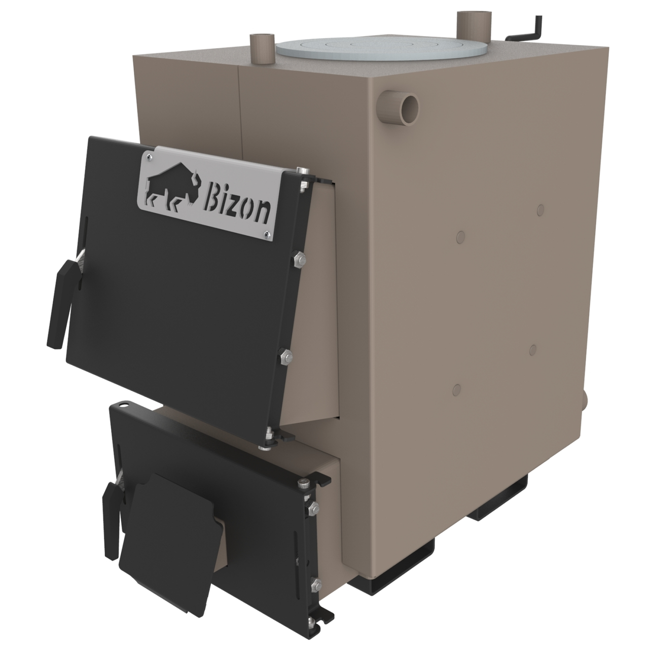 12 кВт -Котел класичний  4 мм  Bizon M-120 Плита