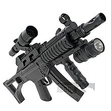 Автомат потужний приціл лазерний ліхтар ігровий пластикові кульки 6мм чорний колір