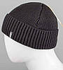Шапка чоловіча з відворотом (С2321), Чорний, фото 2