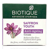 Крем для обличчя Біо Шафран Біотик Biotique Saffron Youth Dew Ageless Face&Body Cream 50 г від зморшок