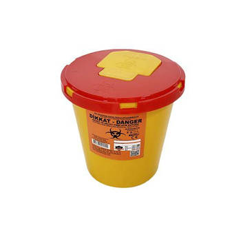 Контейнер для збору медичних відходів 2 л, жовтий, пластик Afacan Plastik