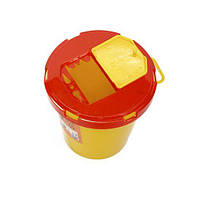 Контейнер для збору медичних відходів 2 л, жовтий, пластик Afacan Plastik, фото 2