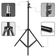 Переносний штатив Stand триногу трипод для світлодіодної кільцевої лампи 2,1 м без коробки Чорний, фото 2