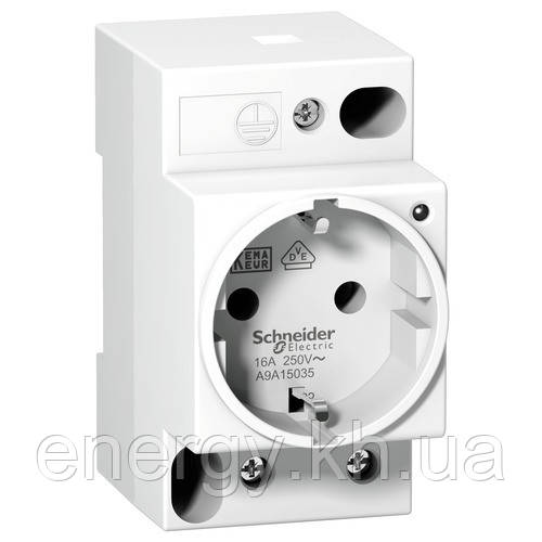 Розетка з підсвіткою на DIN-рейку 2Р+Е+LED 16A Schneider Electric