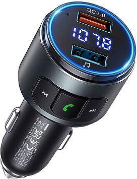 Оновлений Octeso Bluetooth V5.0 FM-передавач трансмітер для автомобіля, QC3.0, Amazon, Герма, фото 2