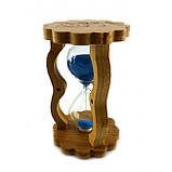 Пісочний годинник в бамбуку синій пісок, фото 3