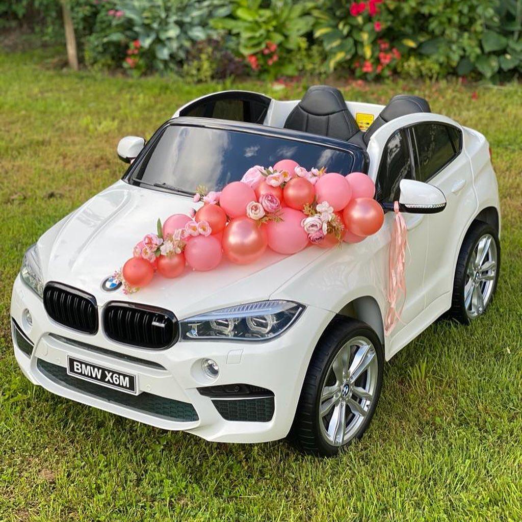 Дитячий двомісний електромобіль Джип BMW X6 (білий колір), фото 1