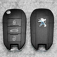 Корпус выкидного ключа Peugeot 208 308 508 2008 3008 5008 Expert Partner 3 кнопки, лезвие HU83
