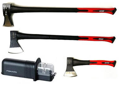 Сокира колун набір з 3шт AWTOOLS та точилка Fiskars