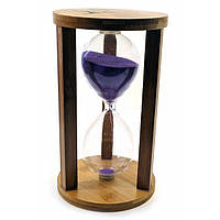 Часы песочные бамбуковые 60 мин фиолетовый песок