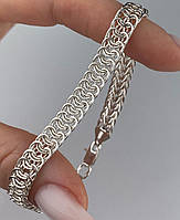 Мужской серебряный браслет 8мм ширина