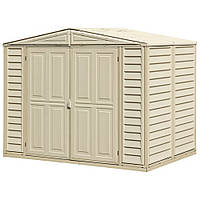 Сарай госпблок пластиковий вініловий з металевим каркасом DuraMate 240x163x186см слонова кістка (20024) Вогнестійкий