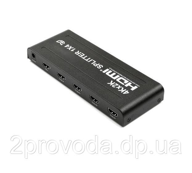 HDMI 1 на 4 порти активний сплітер 2K 4K 1080P з блоком живлення, фото 1