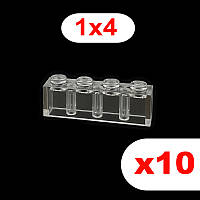 Кубики 1х4 пина (прозрачный) 10 шт