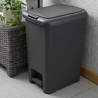 Пластиковое мусорное ведро с крышкой и педалью для кухни и ванной. (45Л.)