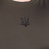 Термобілизна з вишитим Тризубом мікродайвінг з начосом 46-56р олива, фото 6