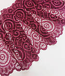Мереживо стрейч вишневе ширина 18см, фото 5