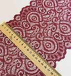 Мереживо стрейч вишневе ширина 18см, фото 3
