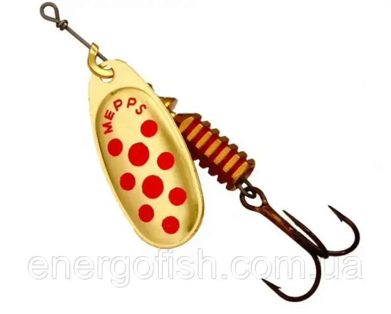 Блешня Mepps Comet №4 Gold червоні крапки, фото 1