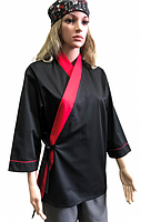 Китель сушиста Кимоно, черного цвета и красными вставками