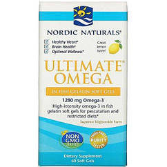 Омега 3 Nordic Naturals Ultimate Omega 1000 mg 60 Softgels Lemon Flavor NOR01797, 8907195 - 553