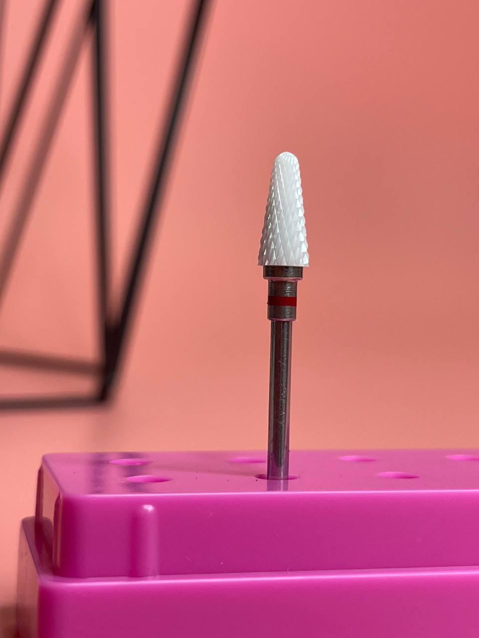 Керамічна фреза для зняття матеріалу, закруглений конус червоний HABIBI, FK-3, фото 1