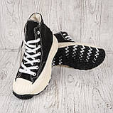 Кеди жіночі на платформі Converse Chuck 70 Hi Black\White, фото 5