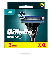 Сменные картриджи для бритья (Лезвия) Gillette Mach 3 12 шт