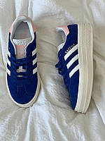 Сині кроссівки чоловічі і жіночі Adidas Gazelle Bold. Класні кроссівки унісекс Адідас Газель., фото 3