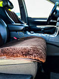 Авточохол із овчини Накидка на сидіння хутряна універсальний Чорний Mini, фото 3