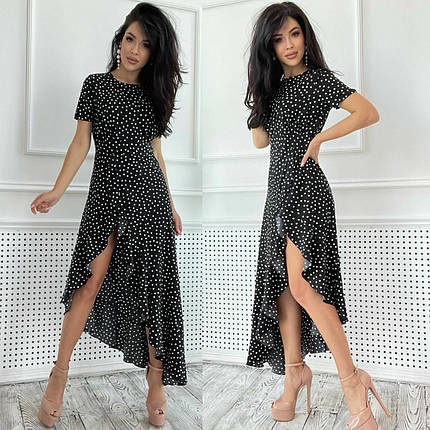 Круте плаття в горох з рюшів у підлогу хіт сезону 2024, фото 1