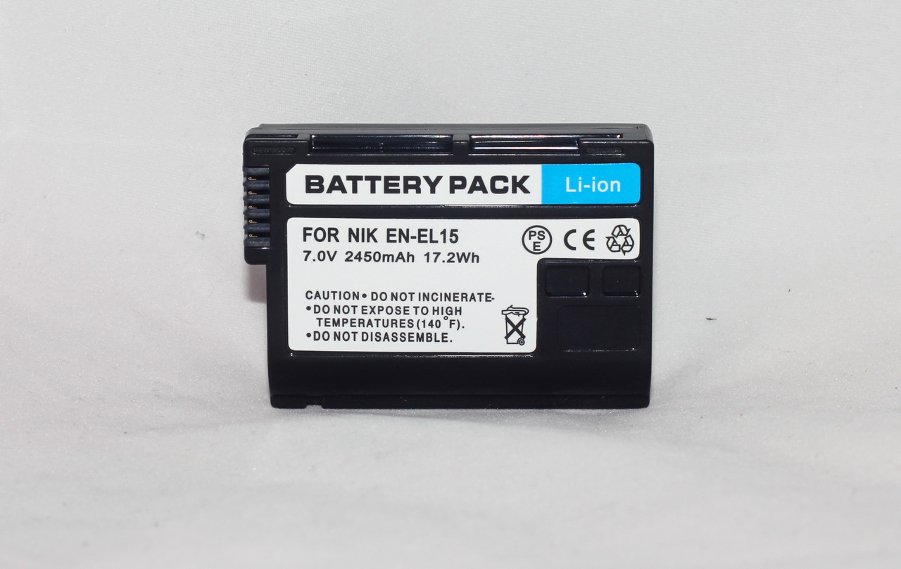 Акумулятор для фотоапаратів NIKON D7000, D7100, D7200, D600, D610, D800, D810 - EN-EL15 (аналог) 2450 ma