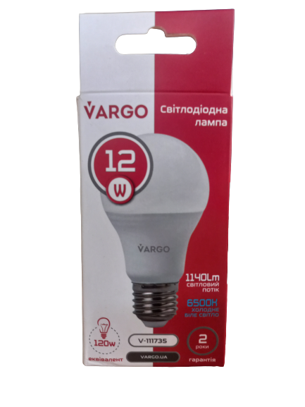 Лампа світлодіодна Vargo A60 12 W 6500 K E27 V-111735