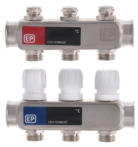 Колектор для опалення з нержавіючої сталі на 3 контури Чехія